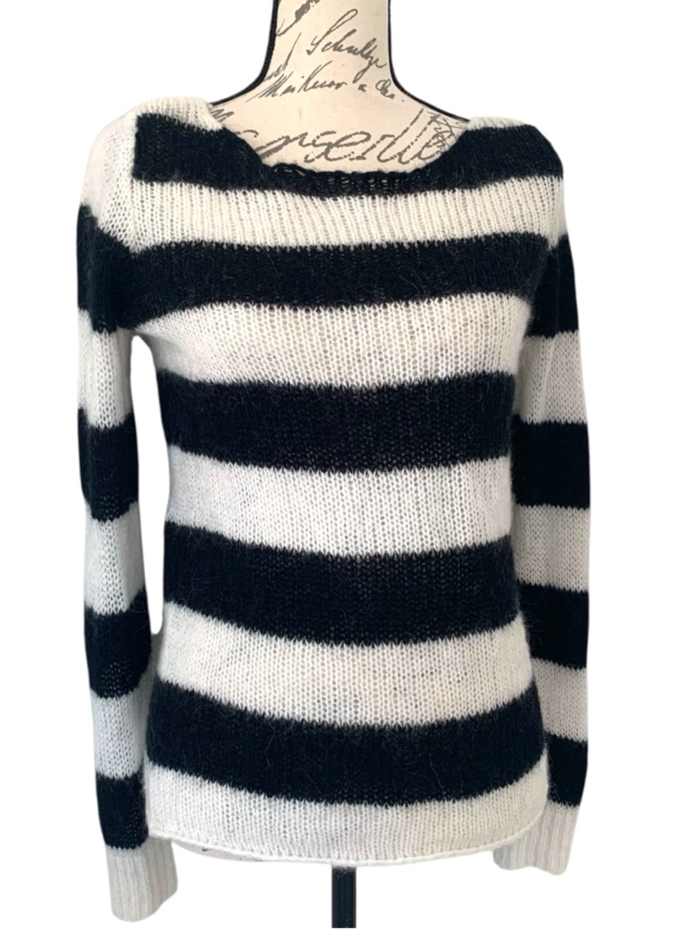Brandy Melville John Galt Colette Striped Sweater Black & White Size S - Picture 5 of 11